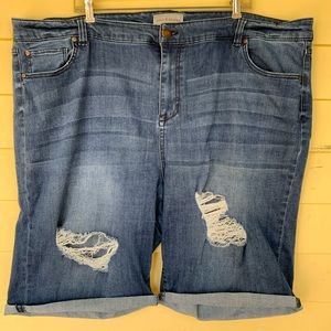 Molly & Isadora distressed jean shorts